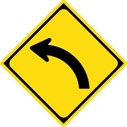 Warning for a curve to the left.