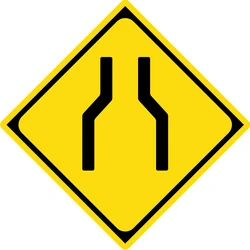 Warning for a road narrowing.