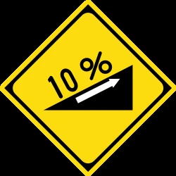 Warning for a steep ascent.