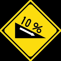 Warning for a steep descent.
