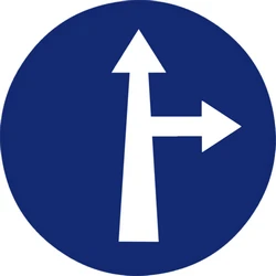 Driving straight ahead or turning right mandatory.