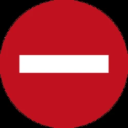 Direction prohibited
(road with one-way traffic).