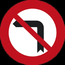 Turning left prohibited.
