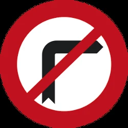 Turning right prohibited.