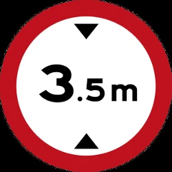 Vehicles higher than indicated prohibited.