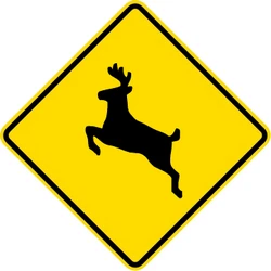 Warning for crossing deer.