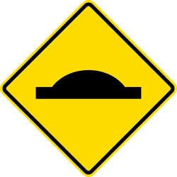 Warning for a speed bump.
