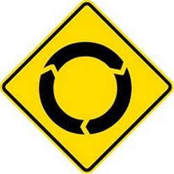 Warning for a roundabout.