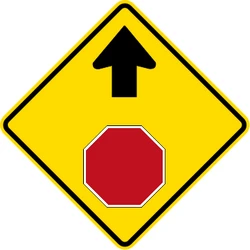 Stop and give way ahead.
