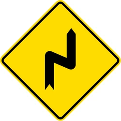 Warning for a double curve, first right then left.