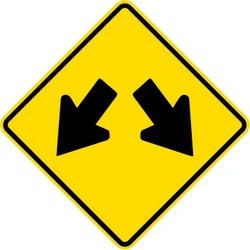 Warning for an obstacle, pass left or right.
