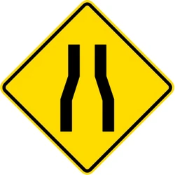 Warning for a road narrowing.