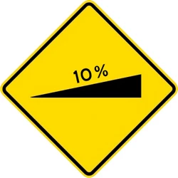 Warning for a steep ascent.