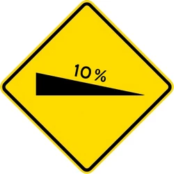 Warning for a steep descent.