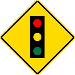 Warning for a traffic light.