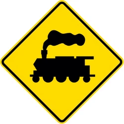 Warning for a railroad crossing without barriers.