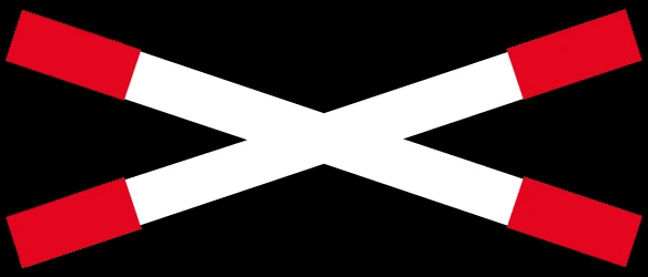 Warning for a railroad crossing with 1 railway.