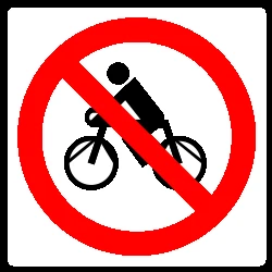 Cyclists prohibited.