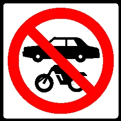 Motorcycles and cars prohibited.