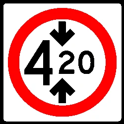 Vehicles higher than indicated prohibited.