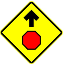 Stop and give way ahead.