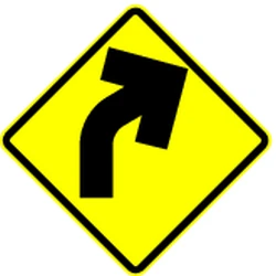 Warning for a curve to the right.