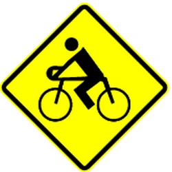 Warning for cyclists.