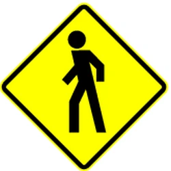 Warning for pedestrians.