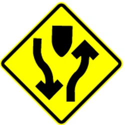 Warning for a divided road.