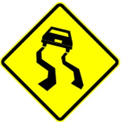 Warning for a slippery road surface.