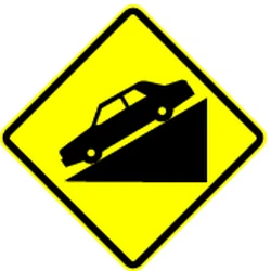 Warning for a steep descent.