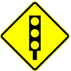 Warning for a traffic light.