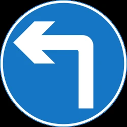 Turning left mandatory.