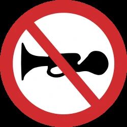 Using the horn prohibited.