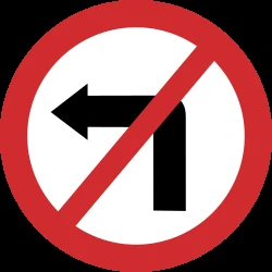 Turning left prohibited.