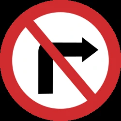 Turning right prohibited.