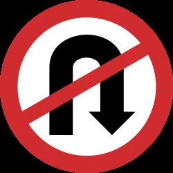 Turning around prohibited (U-turn).