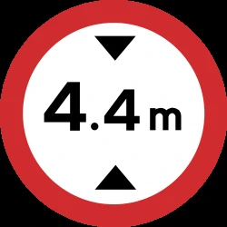 Vehicles higher than indicated prohibited.