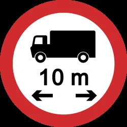 Vehicles longer than indicated prohibited.