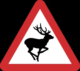 Warning for crossing deer.