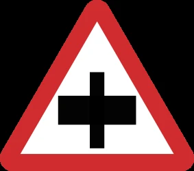 Warning for a crossroad, give way to all drivers.