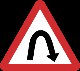 Warning for a U-turn.