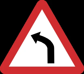 Warning for a curve to the left.