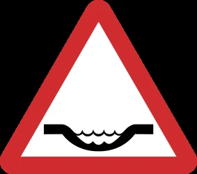 Warning for a dip in the road.