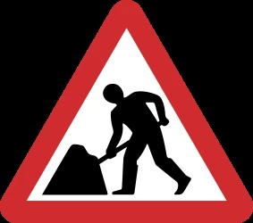 Warning for roadworks.