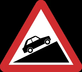 Warning for a steep ascent.