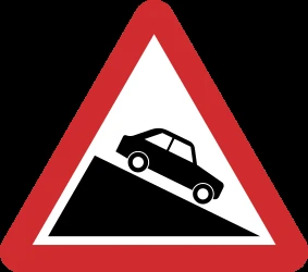 Warning for a steep descent.