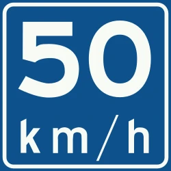 Begin of an advisory speed limit.