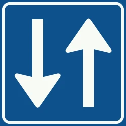Road with two-way traffic.