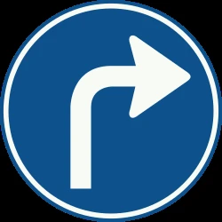 Turning right mandatory.